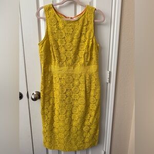 BODEN Yellow Embroidered Lace Sleeveless Women's Dress Size 12 L NWT $199